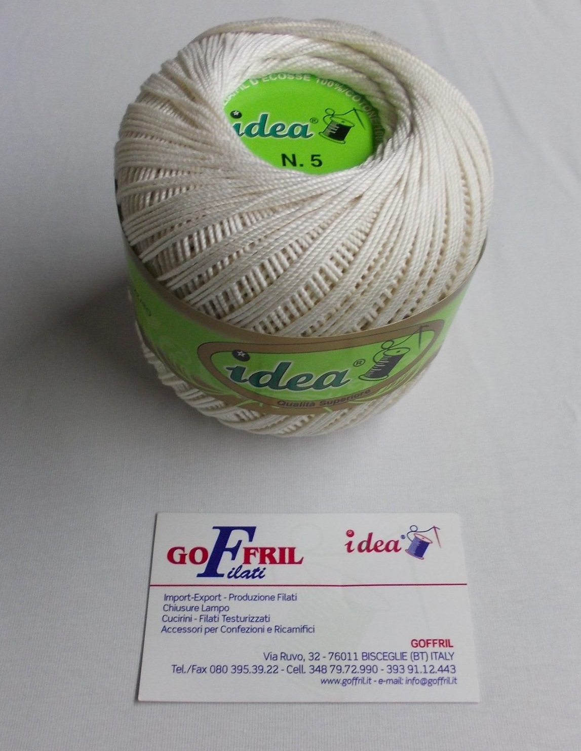 Filo uncinetto Bianco / Ecru' 100 gr 100% pure cotone